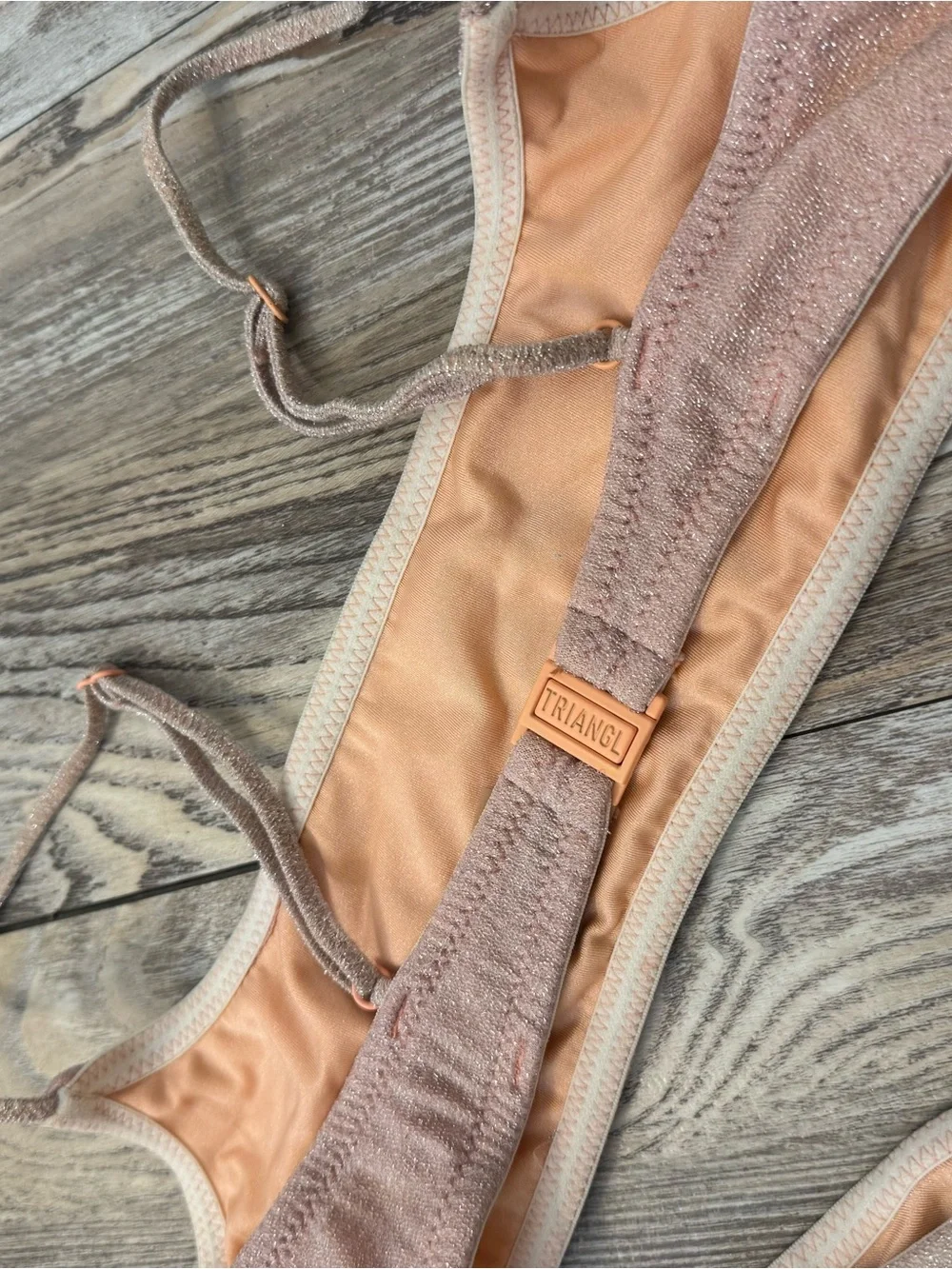 triangl swimwear Rose Gold Shimmer Bikini Set